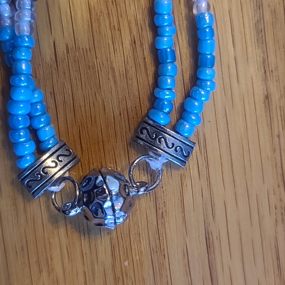 Double Stranded Seed Bead Necklace/Anklet/Bracelet - Picture 2 of 4